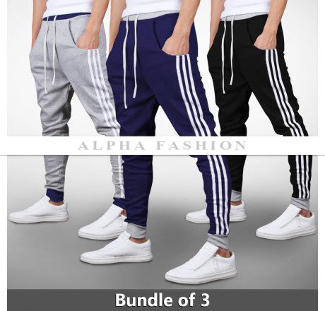 Bundle of 3 Contrast Jogging Narrow Bottoms