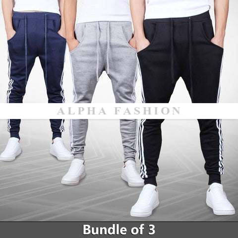 BUNDLE OF 3 CONTRAST JOGGING NARROW BOTTOMS