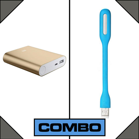 Combo of 1 Mi 10400 Mah Power Bank   1 Usb Led lamp