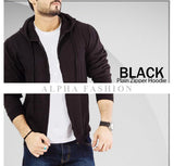 Black Plain Zipper Hoodie
